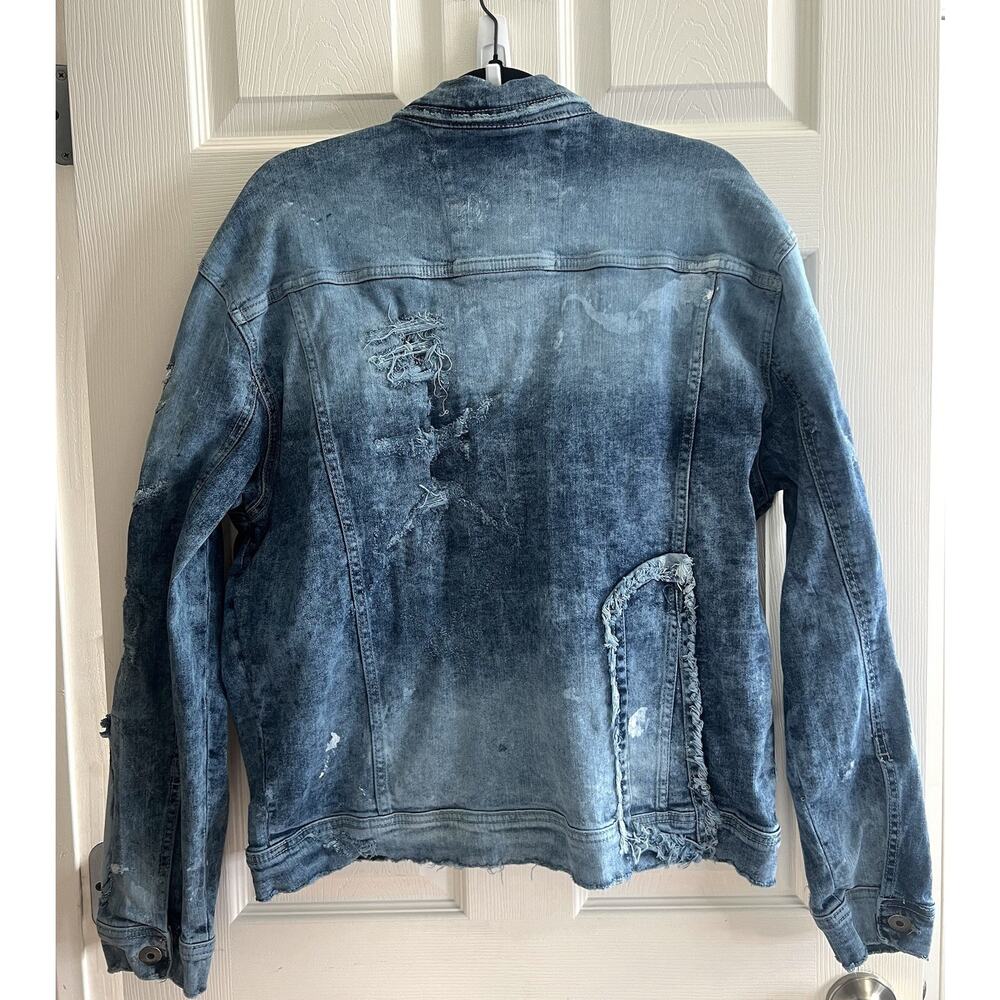 JORDAN CRAIG Men's Legacy Edition Deconstructed Distressed Denim Jacket Sz XL - Picture 6 of 16